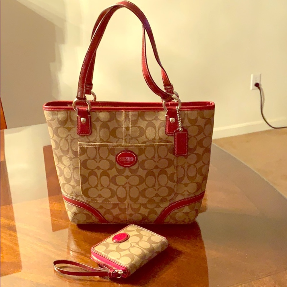 Coach Handbag and Wallet Set